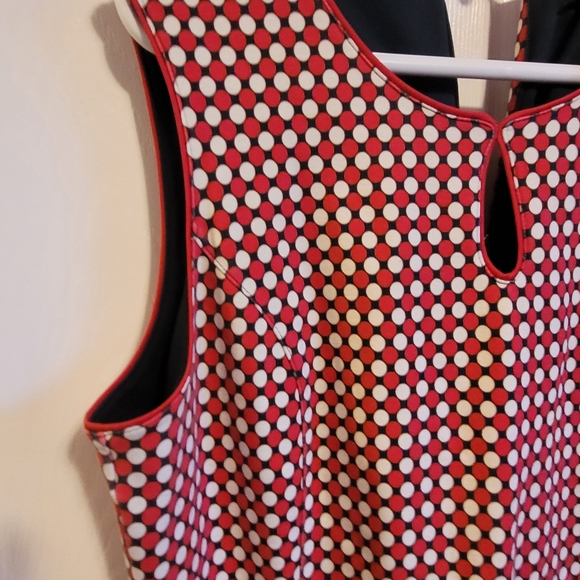 Lands' End midi fitted dress size 16 red and white polka dot - Picture 5 of 14